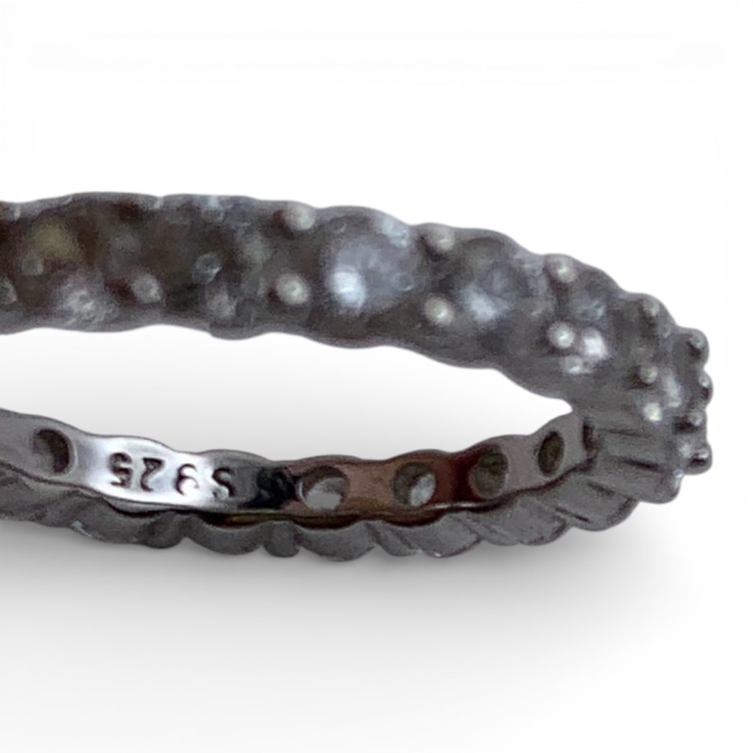 Sterling Silver Ring With Clear Stones - 3