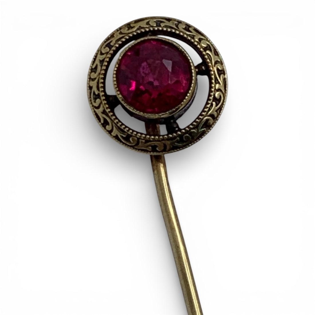 14k Yellow Gold & Ruby Stick Pin - 6