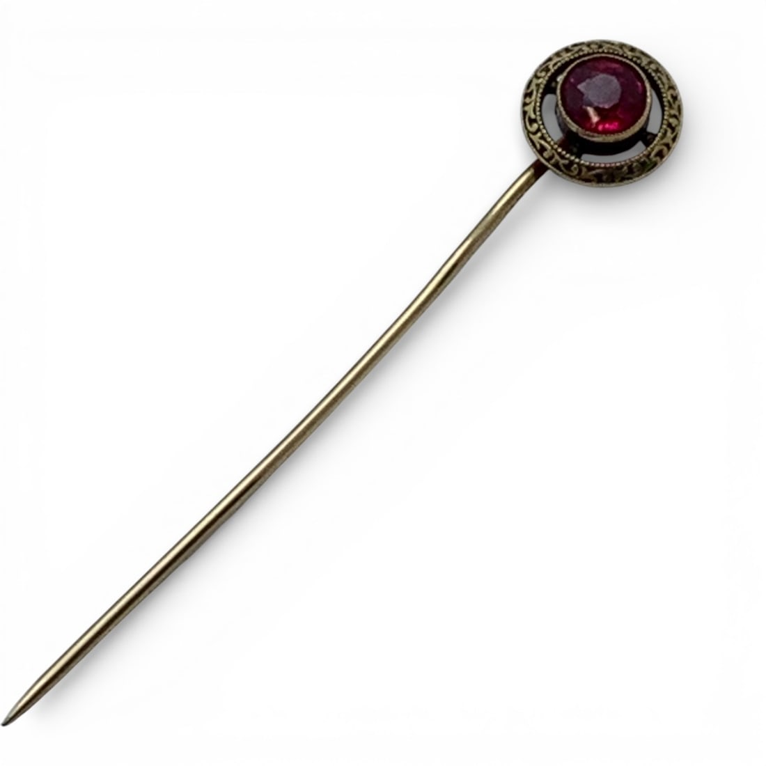 14k Yellow Gold & Ruby Stick Pin - 8