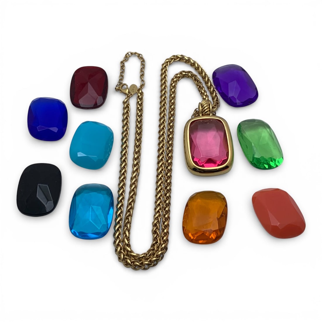 Joan Rivers Interchangeable Pendant Necklace: Marked Joan Rivers - 33 1/2" Long - See Photos