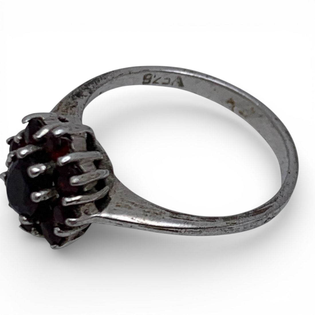 Sterling Silver & Garnet Ring - 3
