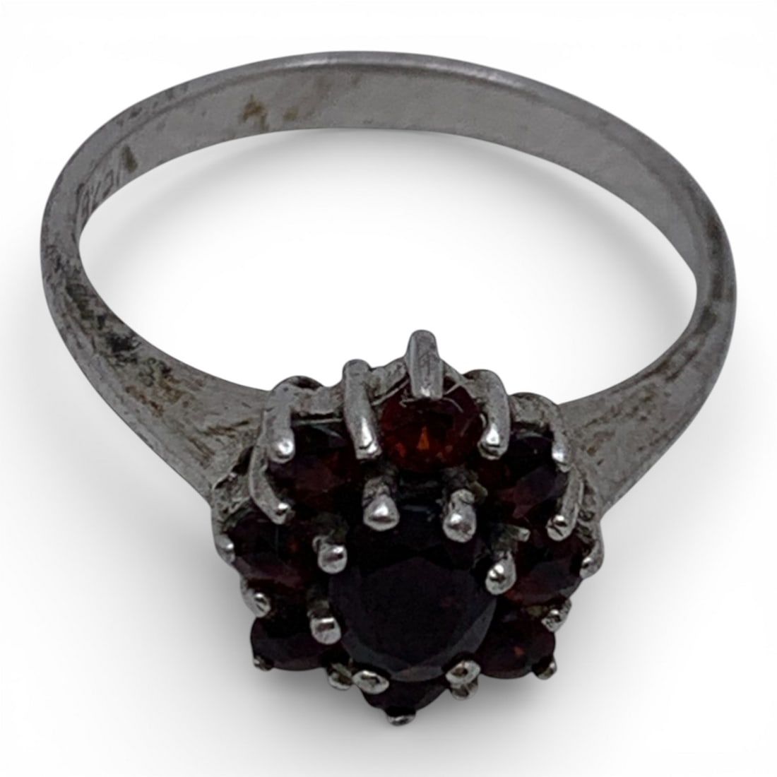 Sterling Silver & Garnet Ring - 4