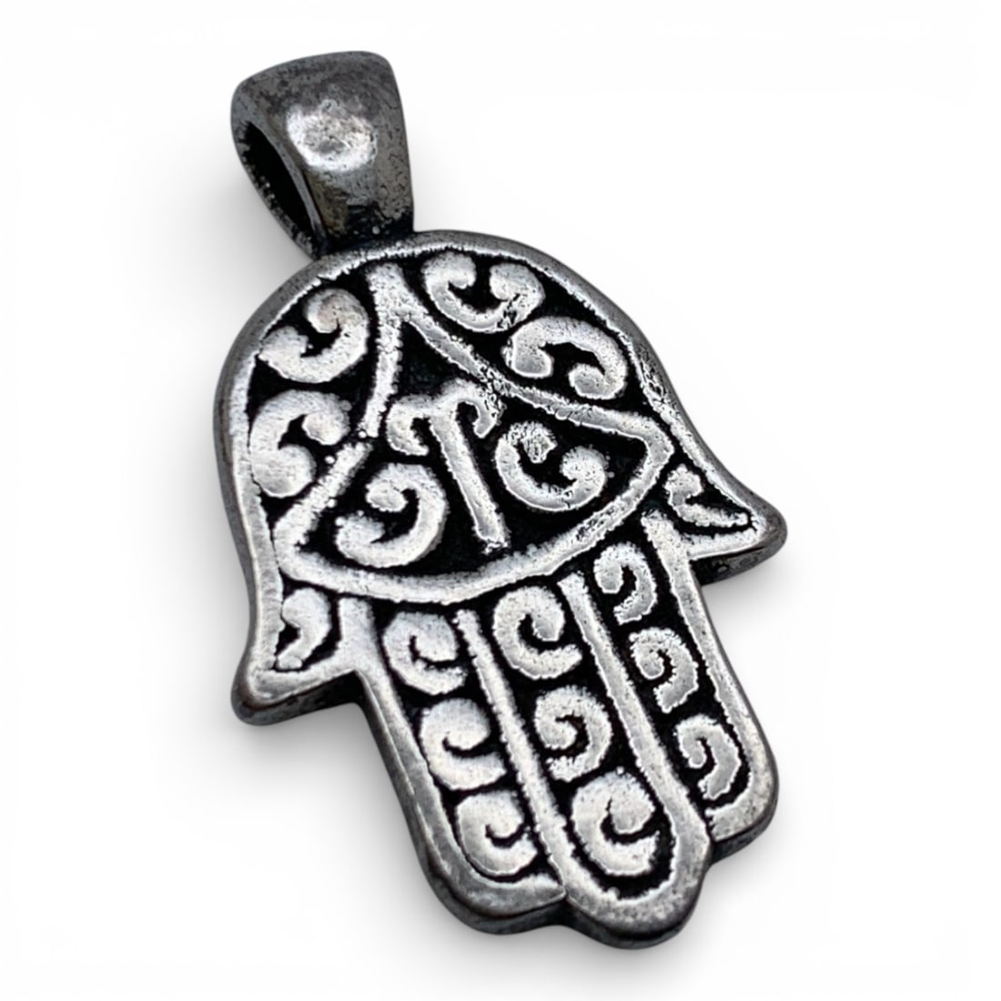 Sterling Silver Hand Pendant: Marked 925 - 1 1/4" Long - 2.5 Grams