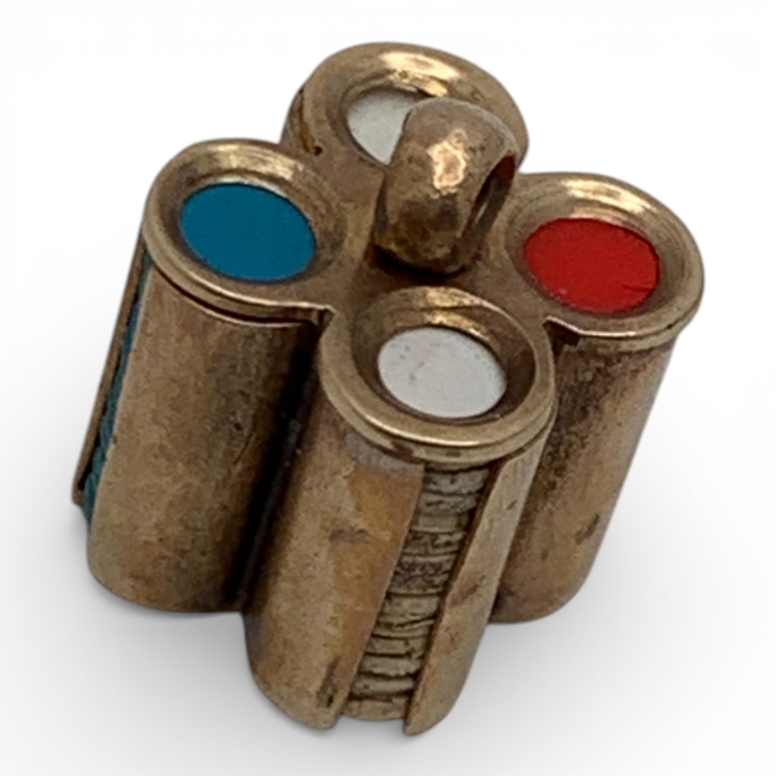 14k Yellow Gold Poker Chip Holder Charm: Marked 14k - 3/8" Long - 1.3 DwtGemstones Tested With Presidium Gem Tester Il - Berners Does Not Guarantee Authenticity Of Gemstones