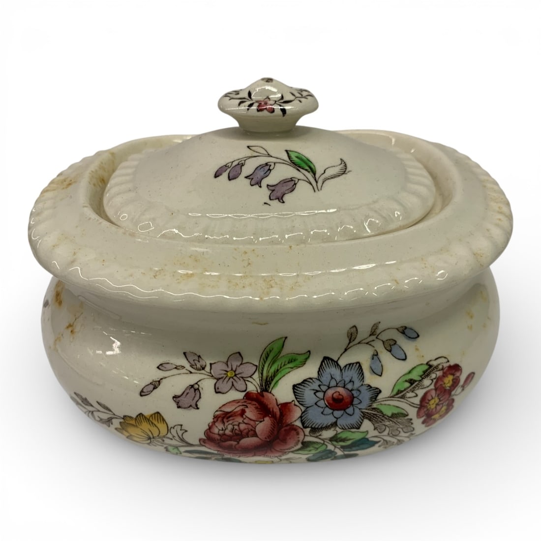 Spode Copeland Sugar Container: Marked On Bottom: Spode Copeland, Great Britain, Romney - 4 1/4" Tall