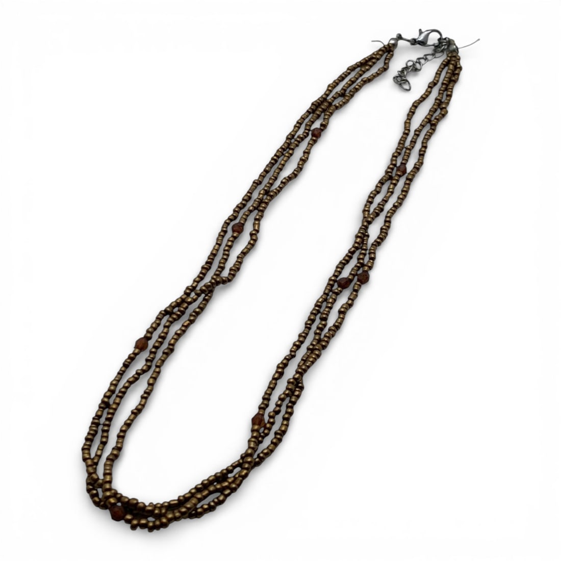 Gold Tone Beaded Multi Strand Necklace (1 of 4)