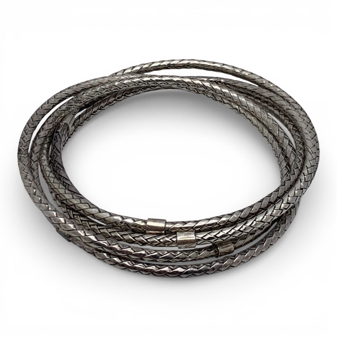 Silver Bangle Bracelet Stack (1 of 4)