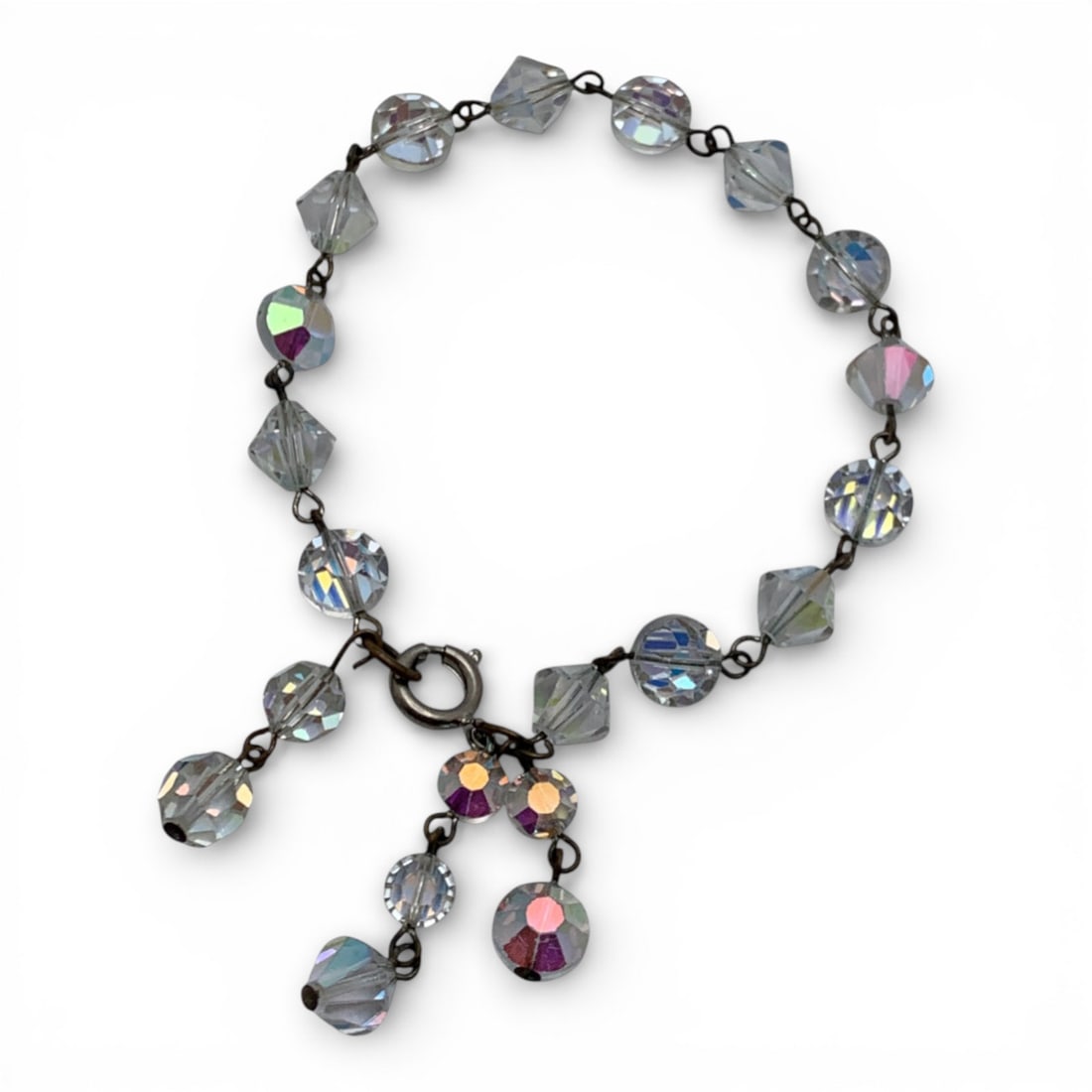 Clear Rhinestone Costume Bracelet: 8" Long