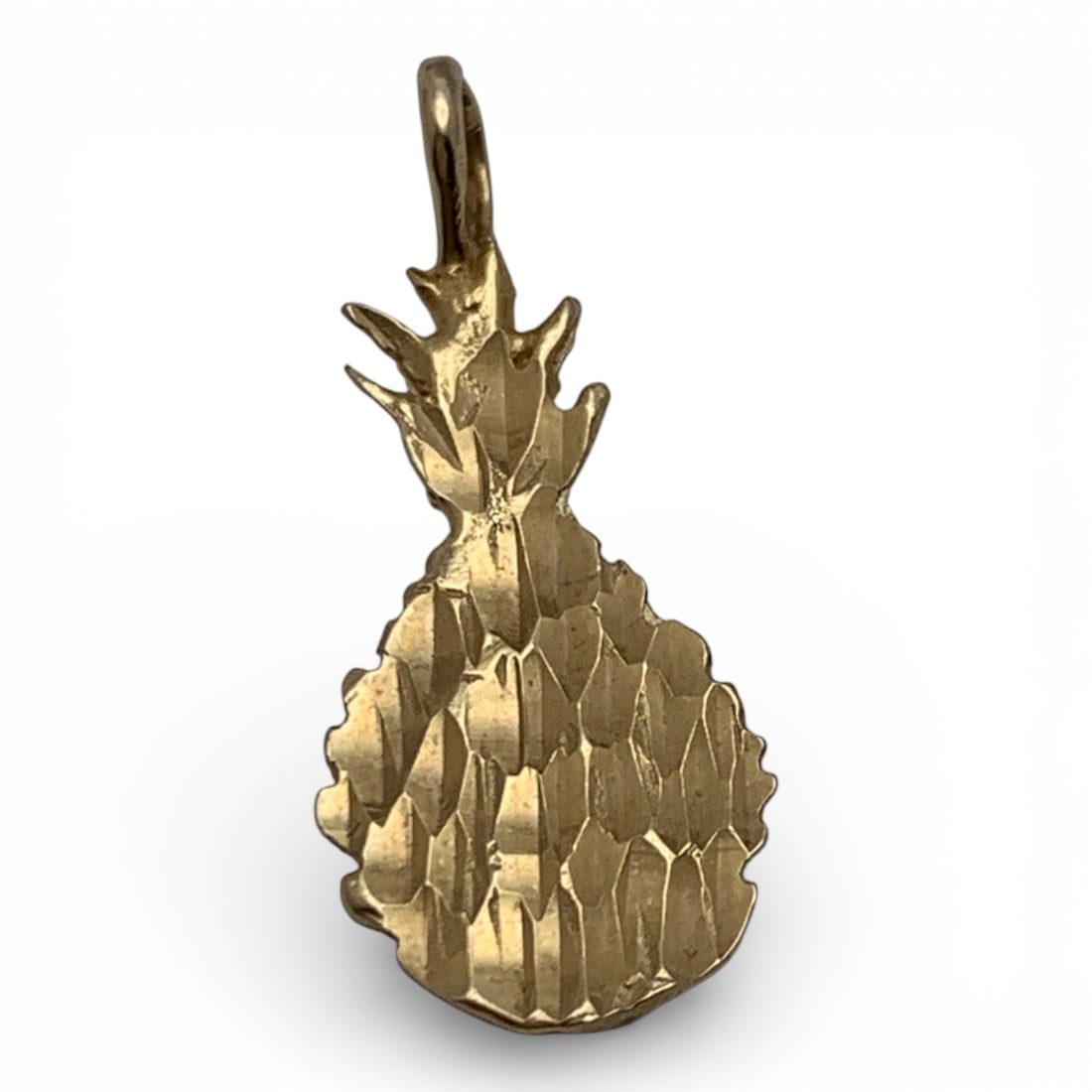 14k Yellow Gold Pineapple Pendant: Marked 14k - 1" Long - 0.5 DwtGemstones Tested With Presidium Gem Tester Il - Berners Does Not Guarantee Authenticity Of Gemstones