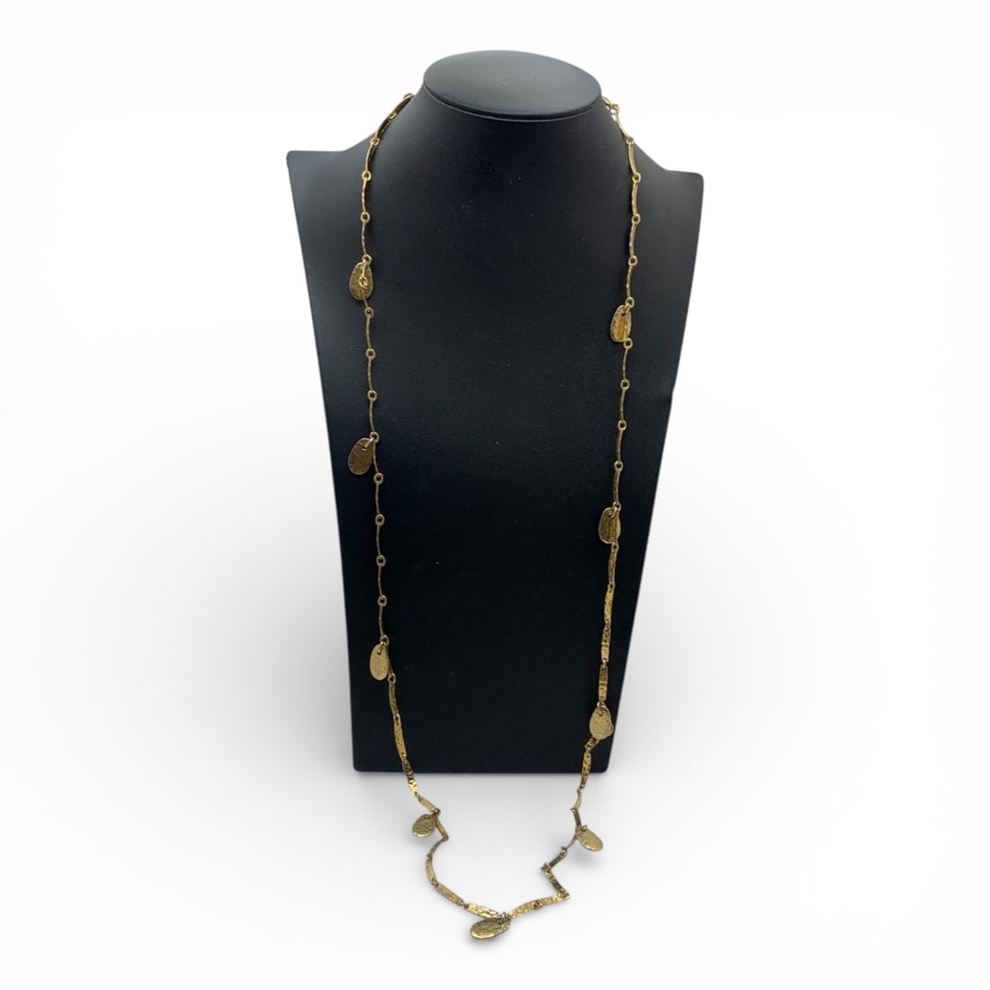 Gold Tone Costume Necklace: 36 3/4" Long