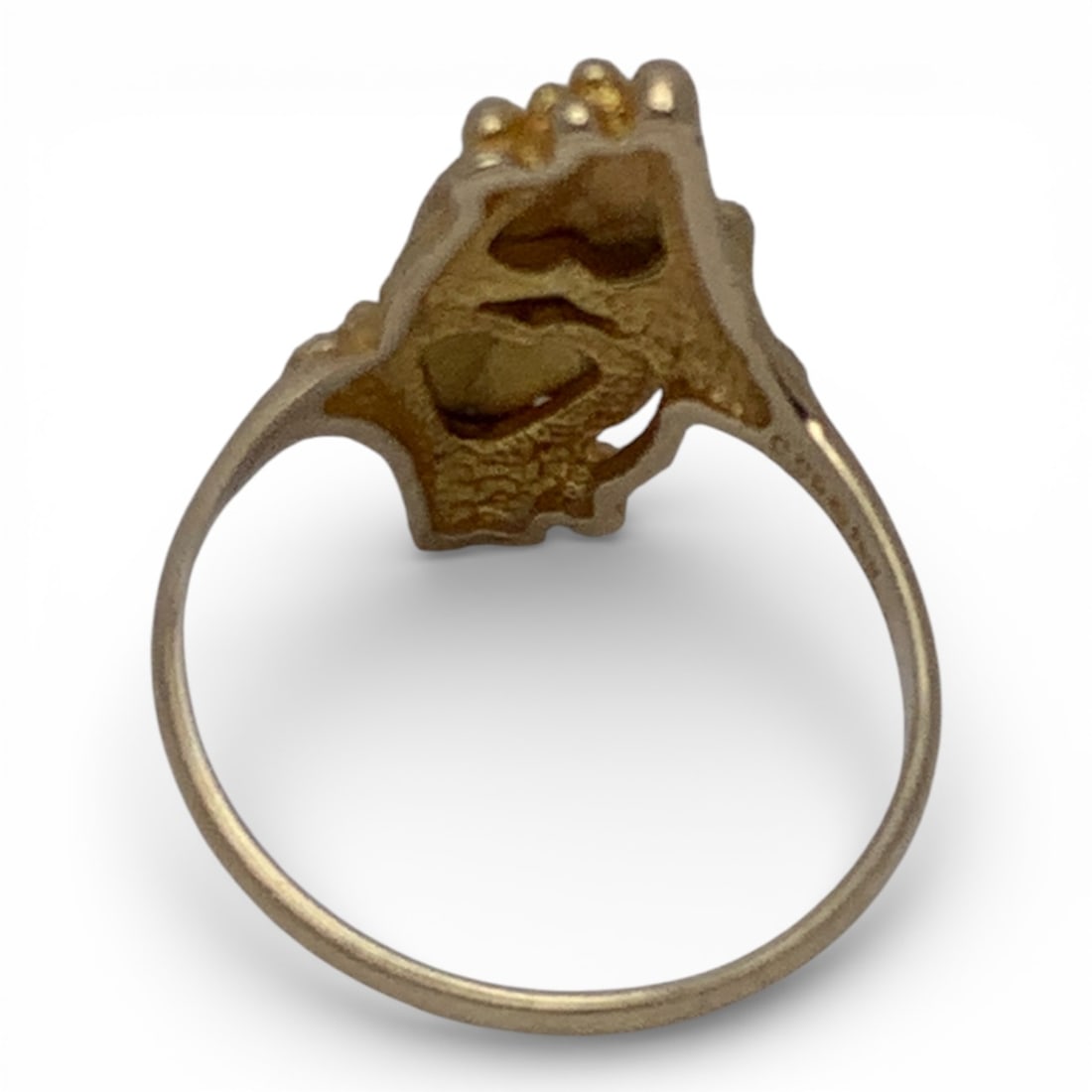 10k Yellow Gold Leaf Design Ring - 2