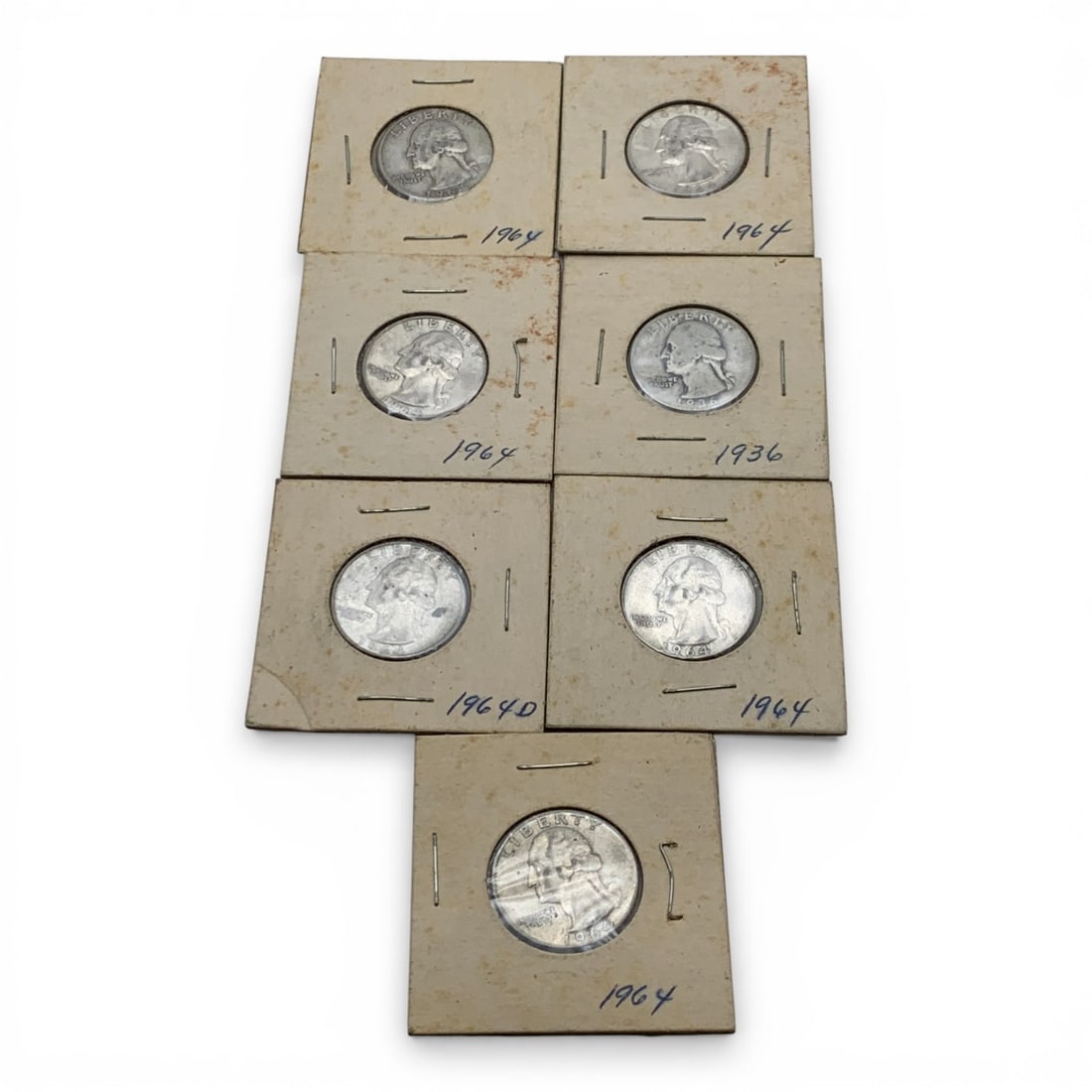 Group Of 7 Mixed Date Washington Silver Quarters (1 of 16)