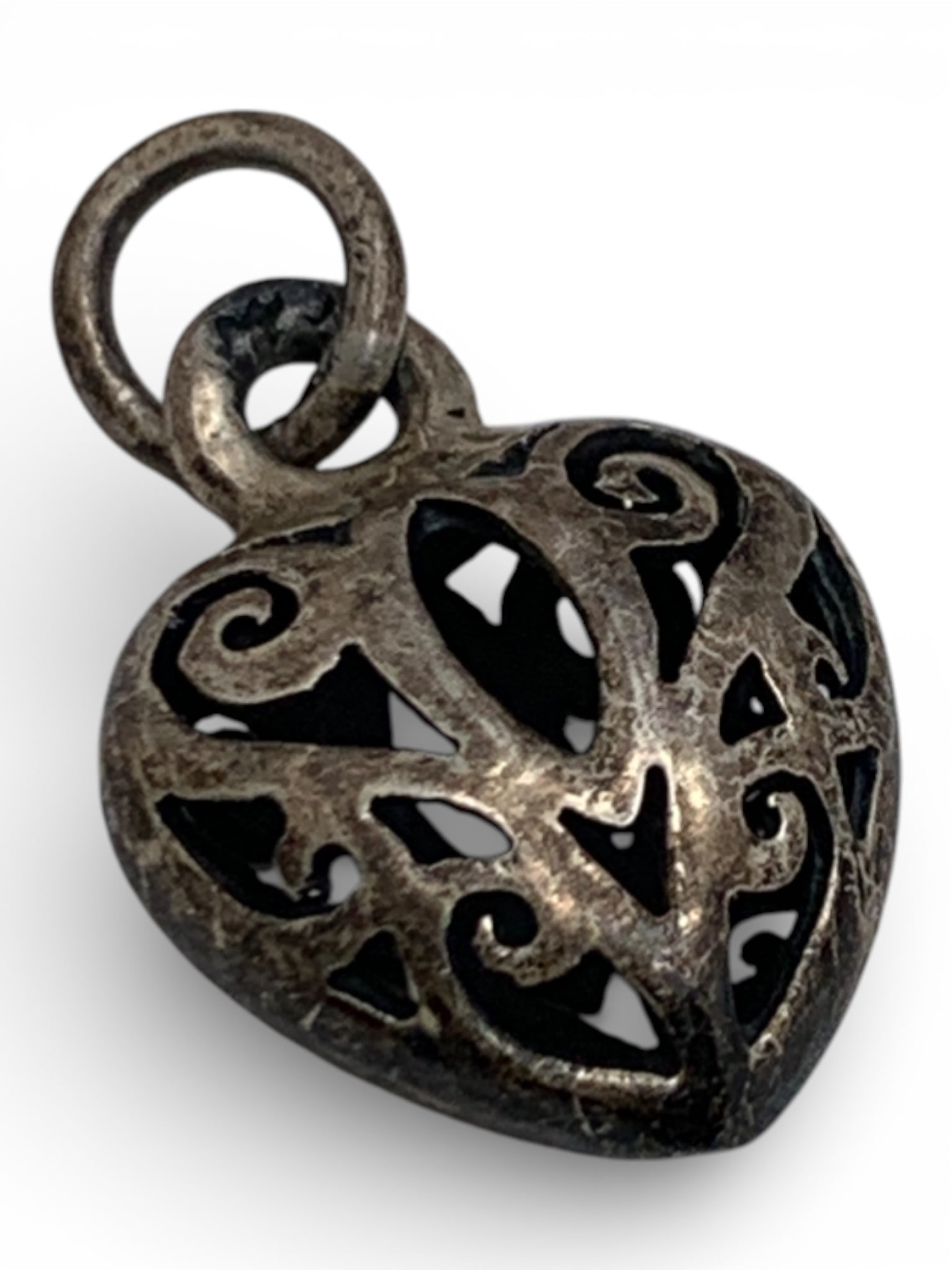 Silver Heart Charm: Tests Silver - 5/8" Long - 1.3 Grams