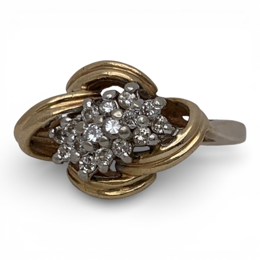 14k Yellow Gold & Diamond Ring: Marked 14k - Size 9 - 2.6 DwtGemstones Tested With Presidium Gem Tester Il - Berners Does Not Guarantee Authenticity Of Gemstones