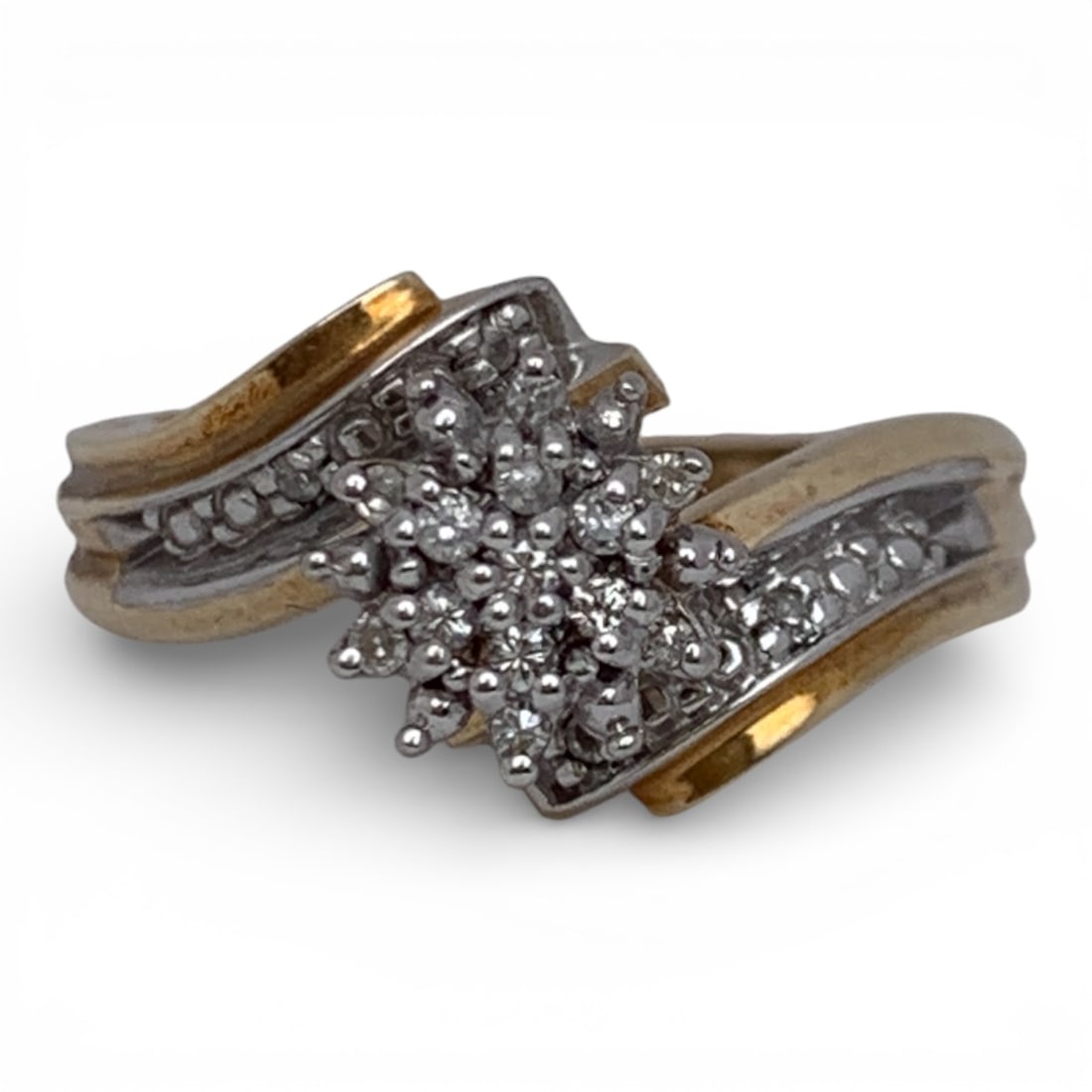 10k Yellow Gold & Diamond Ring: Marked 10k - Size 7 - 2.4 DwtGemstones Tested With Presidium Gem Tester Il - Berners Does Not Guarantee Authenticity Of Gemstones