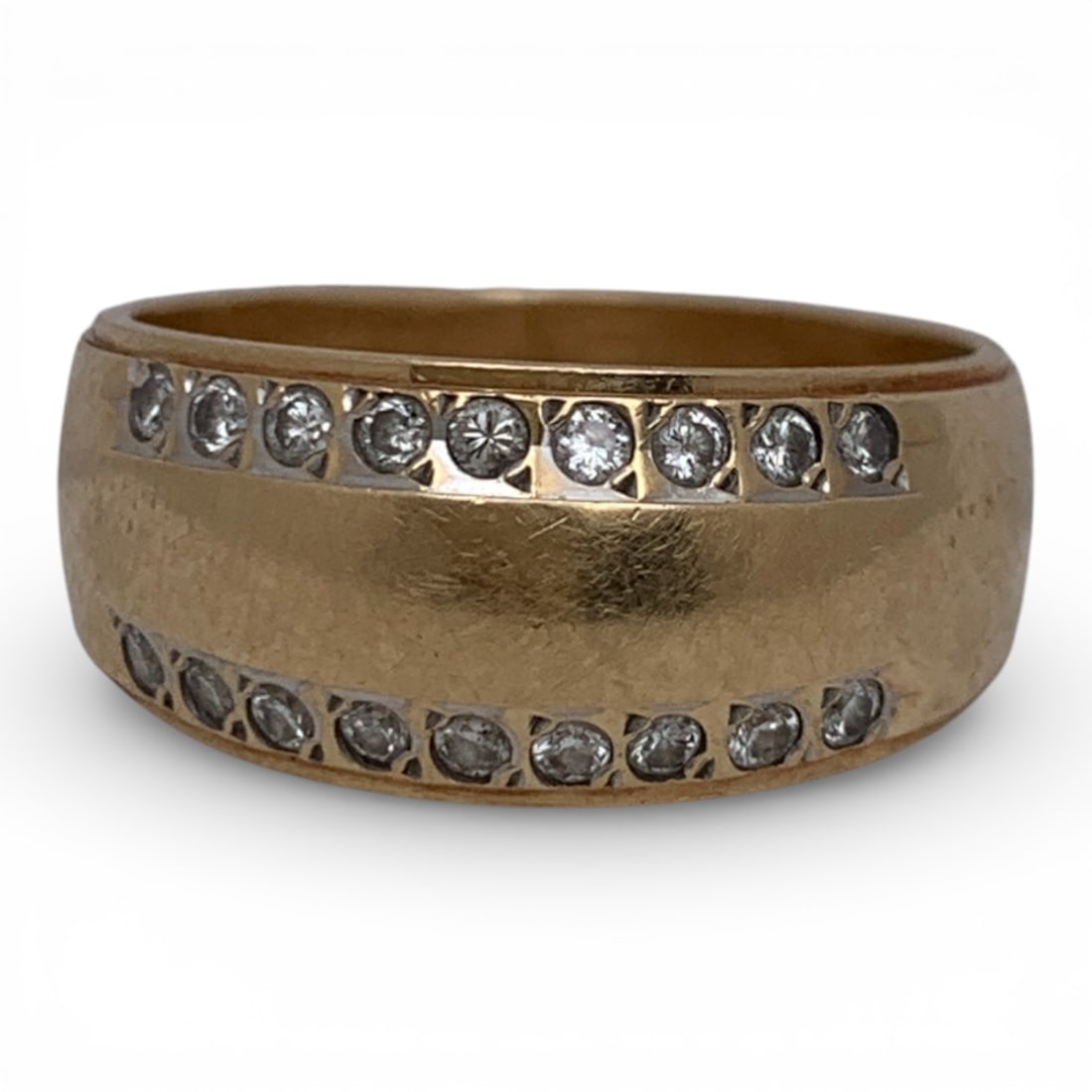 14k Yellow Gold & Diamond Ring: Marked 14k - Size 7.25 - 3.7 DwtGemstones Tested With Presidium Gem Tester Il - Berners Does Not Guarantee Authenticity Of Gemstones