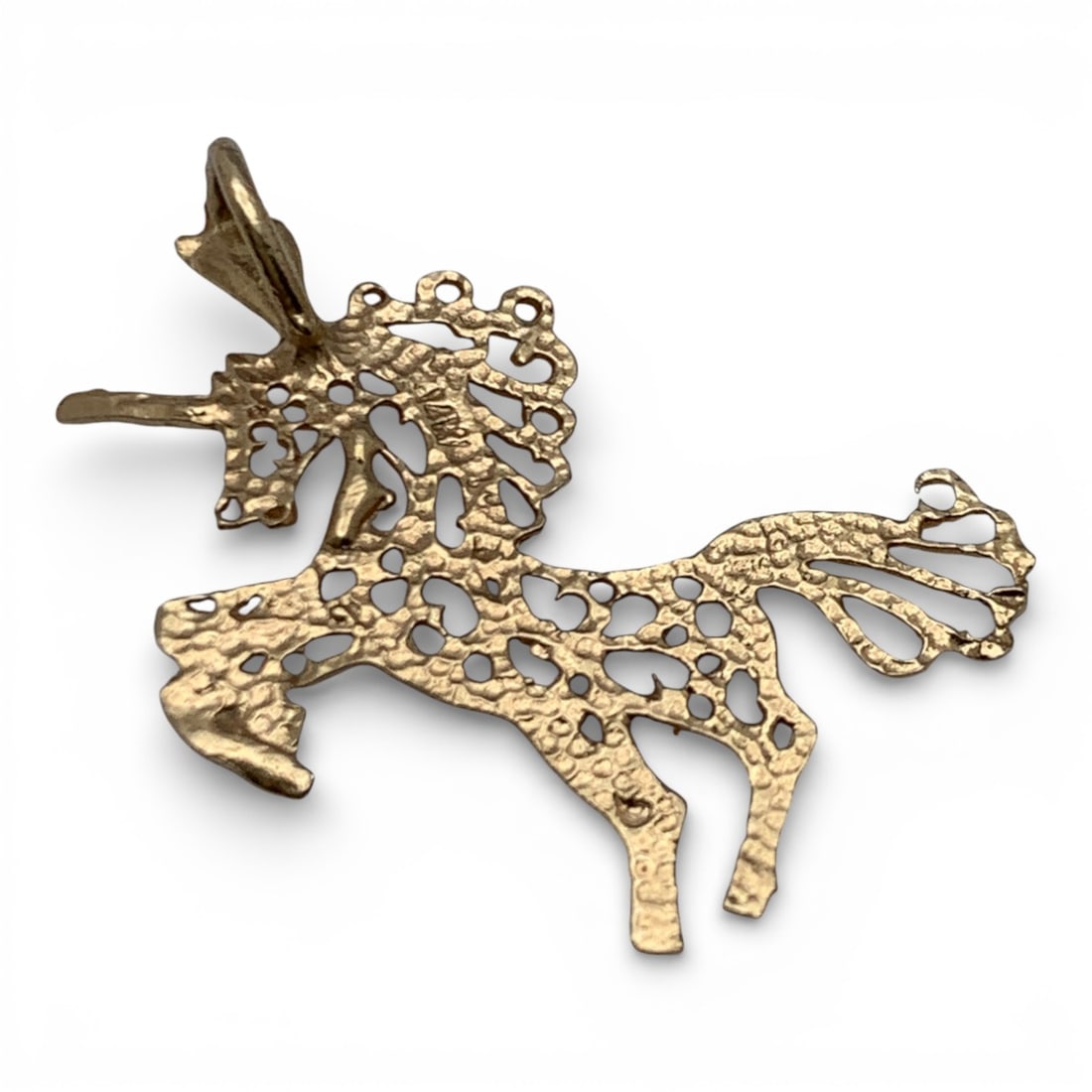 14k Yellow Gold Unicorn Pendant: Marked 14k - 1" Long - 0.5 DwtGemstones Tested With Presidium Gem Tester Il - Berners Does Not Guarantee Authenticity Of Gemstones