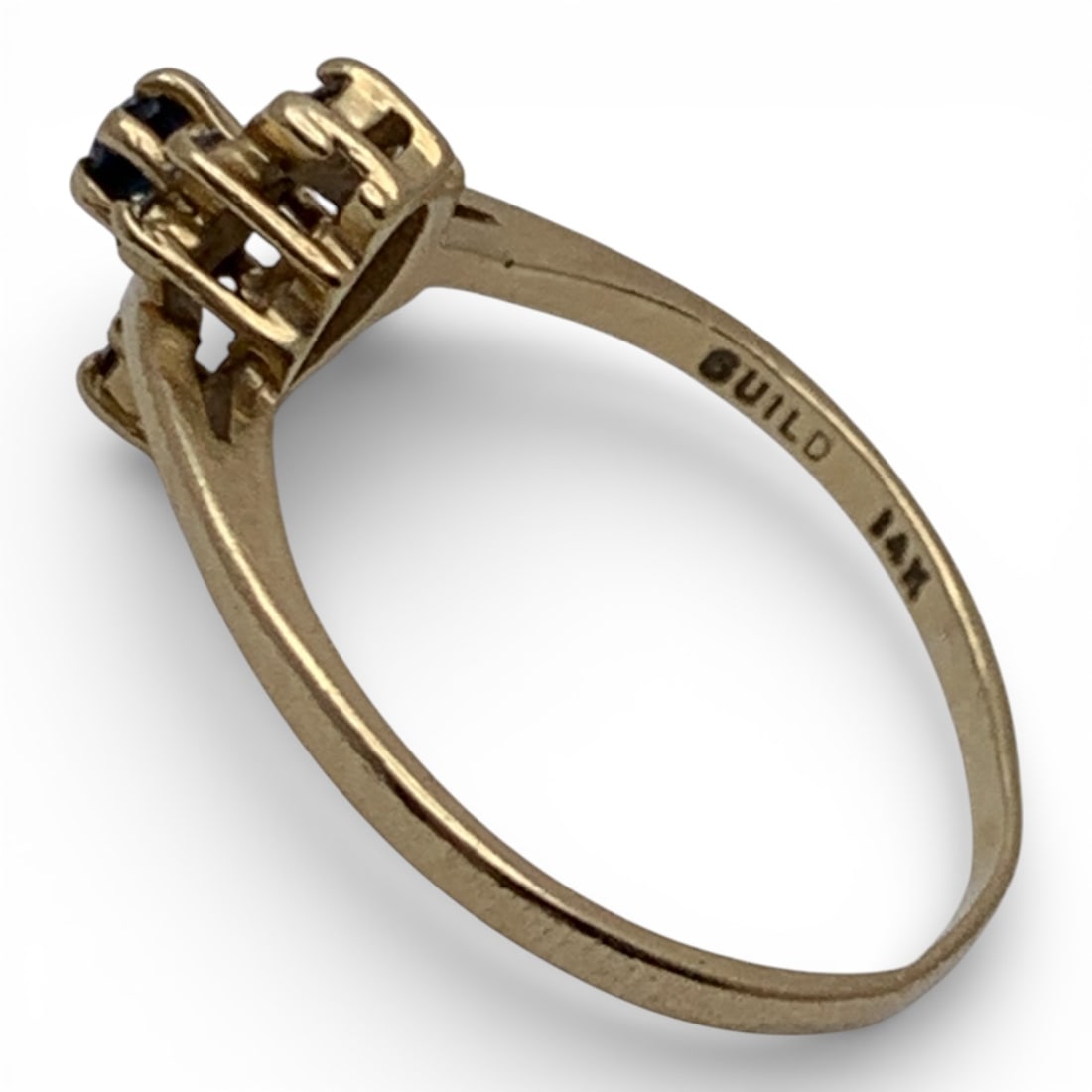 14k Yellow Gold Diamond & Sapphire Ring - 3