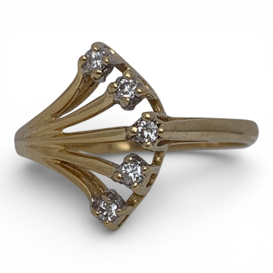 14k Yellow Gold & Diamond Ring: Marked 14k - Size 8.25 - 1.7 DwtGemstones Tested With Presidium Gem Tester Il - Berners Does Not Guarantee Authenticity Of Gemstones