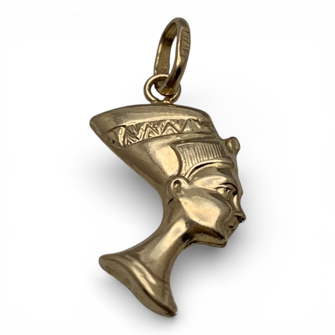 14k Yellow Gold Figural Head Pendant: Marked 14k - 1" Long - 0.5 DwtGemstones Tested With Presidium Gem Tester Il - Berners Does Not Guarantee Authenticity Of Gemstones