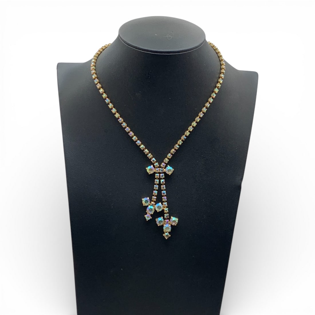 Gold Tone Cosutme Necklace With Rhinestones (1 of 3)