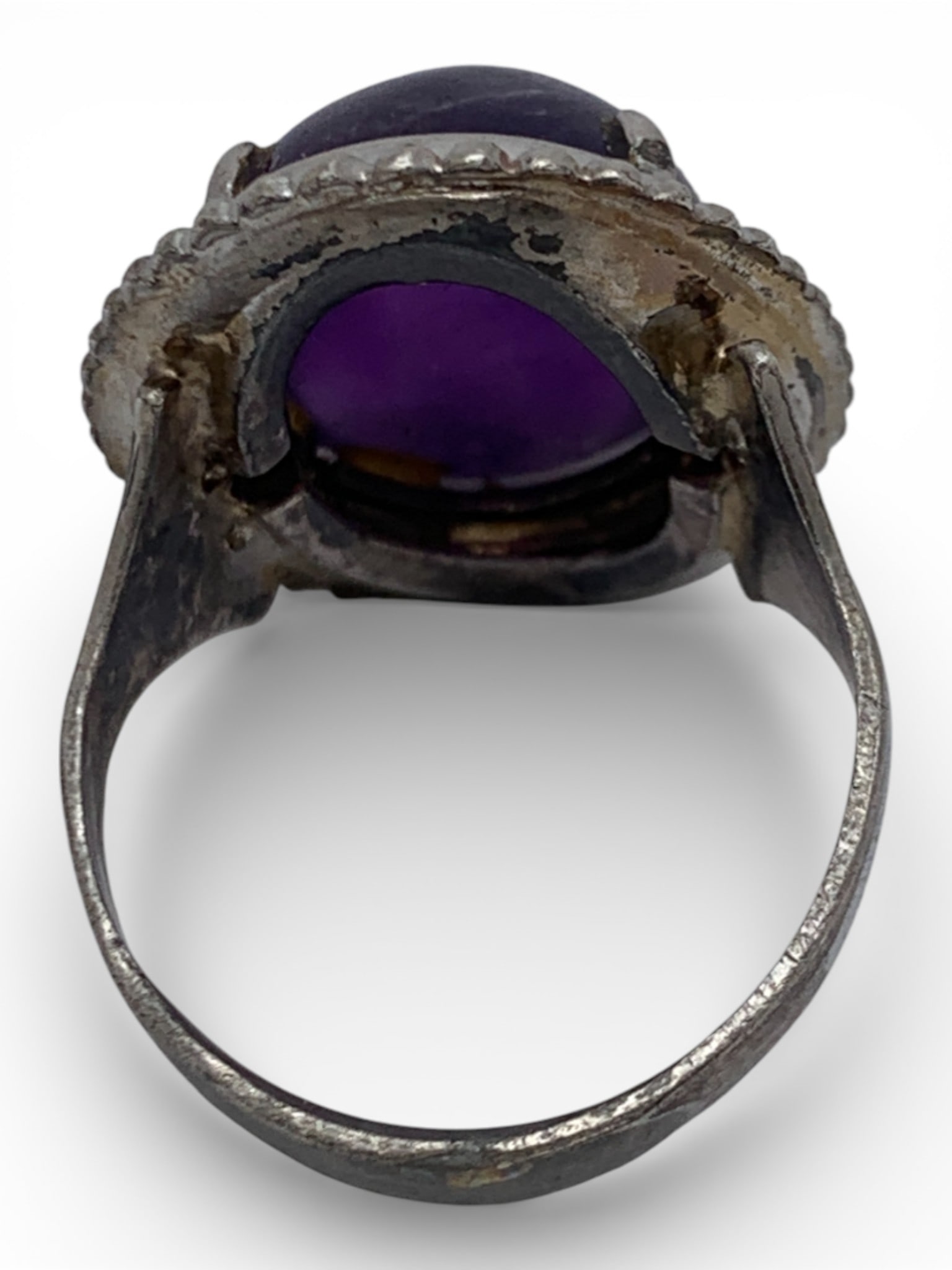Silver & Purple Stone Ring - 2