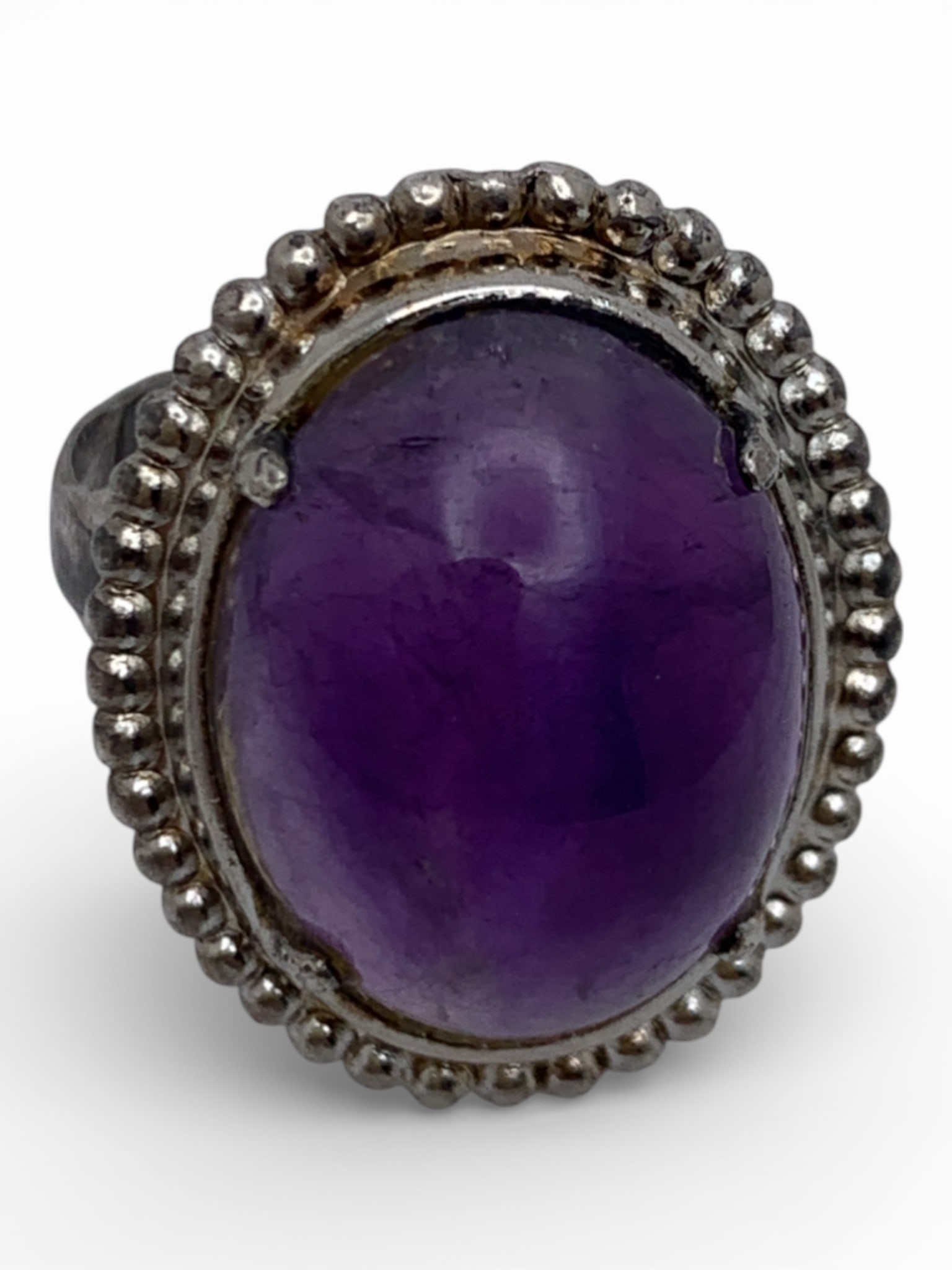 Silver & Purple Stone Ring - 3
