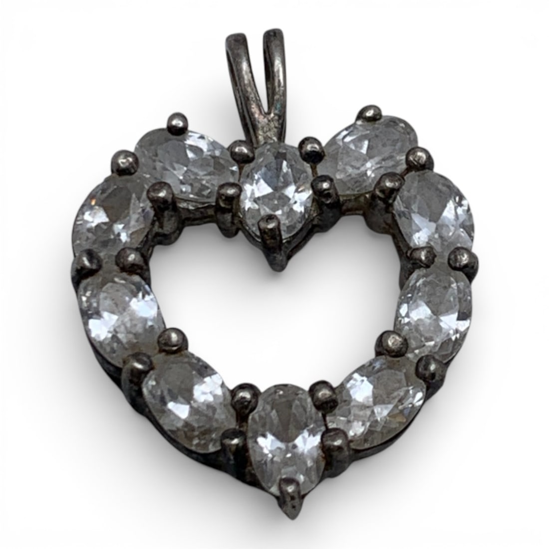 Sterling Silver & Clear Stone Pendant (1 of 3)