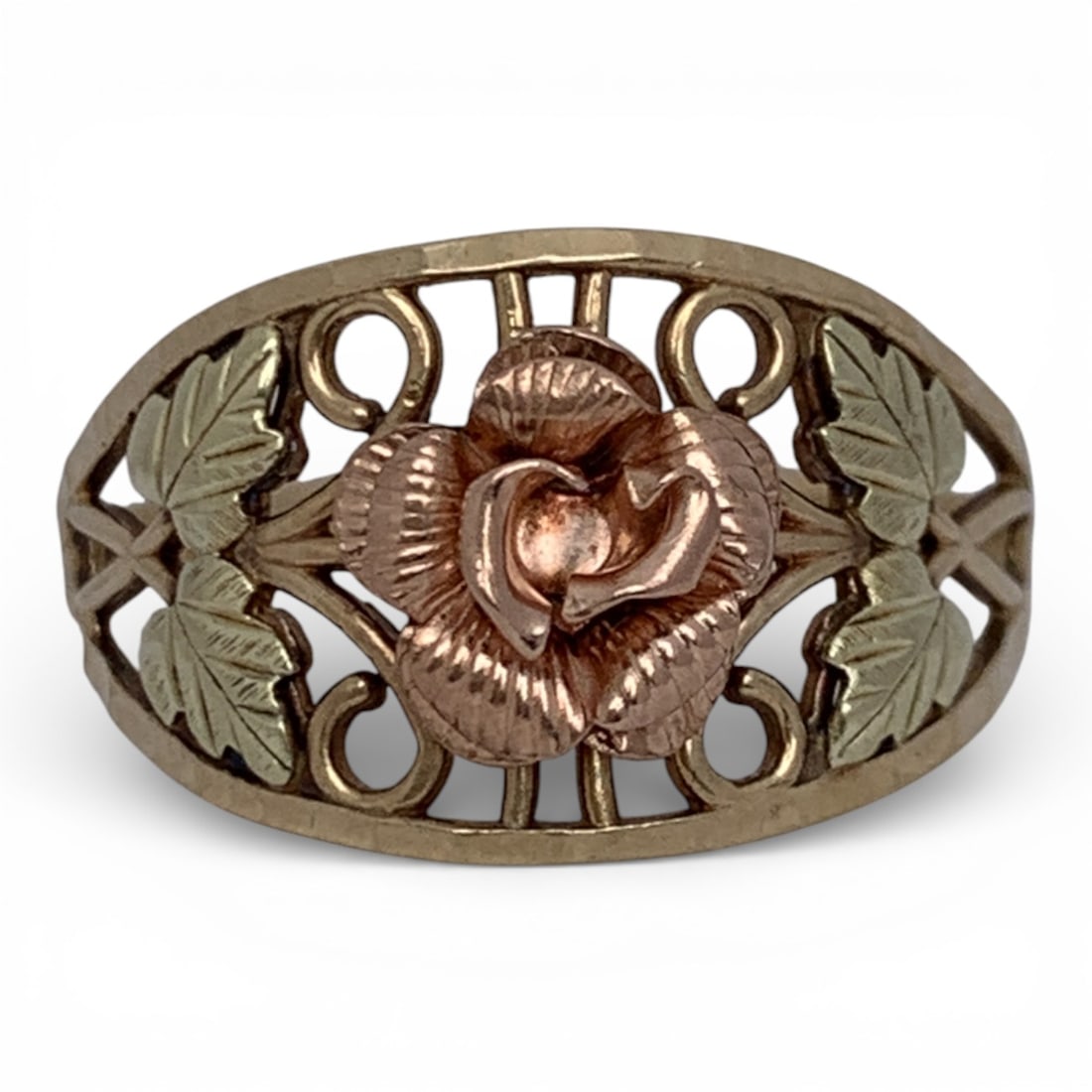 10k Yellow Gold Rose Design Ring: Marked 10k - Size 9 - 1.4 DwtGemstones Tested With Presidium Gem Tester Il - Berners Does Not Guarantee Authenticity Of Gemstones