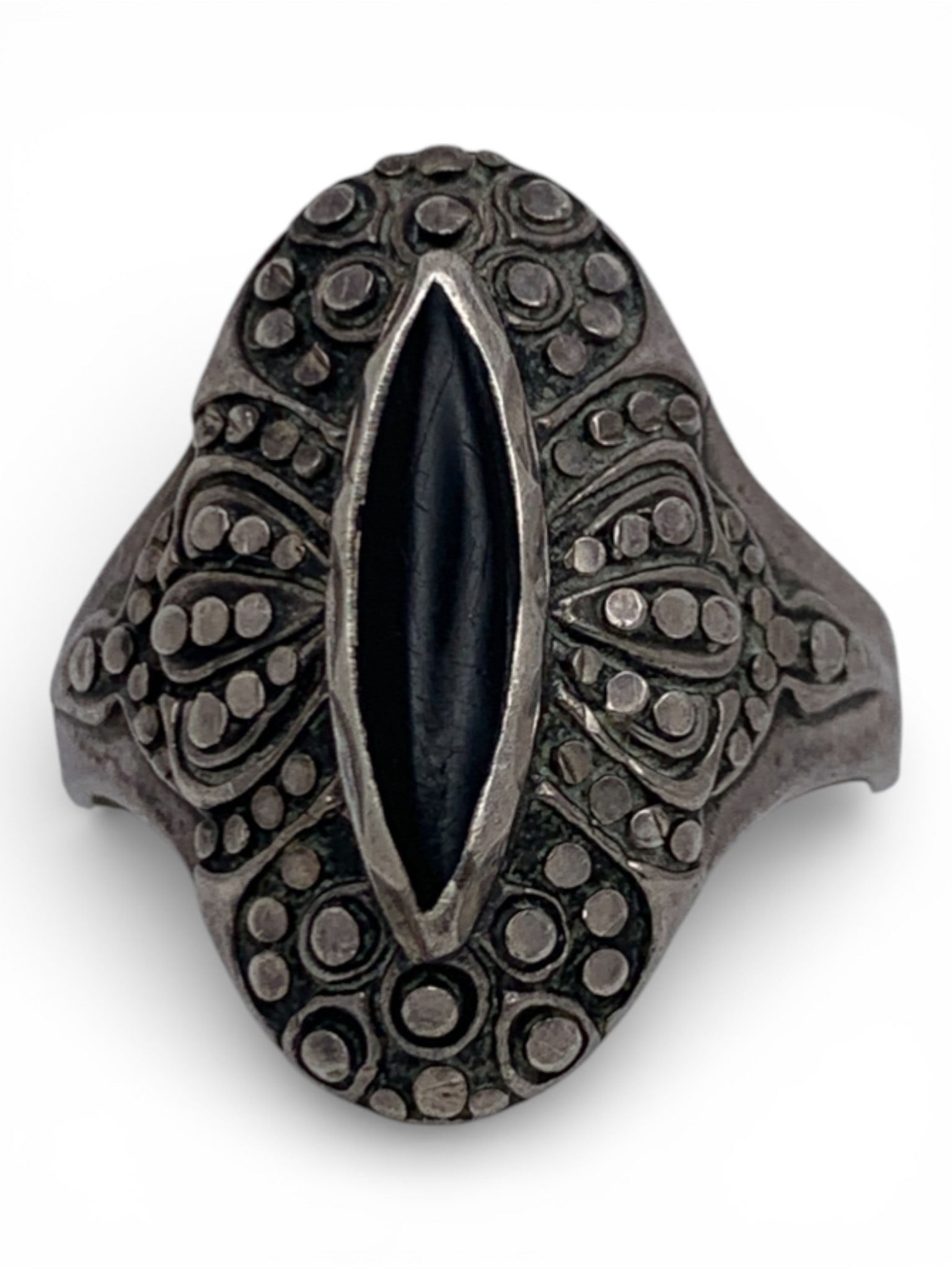 Sterling Silver & Black Stone Ring (1 of 4)