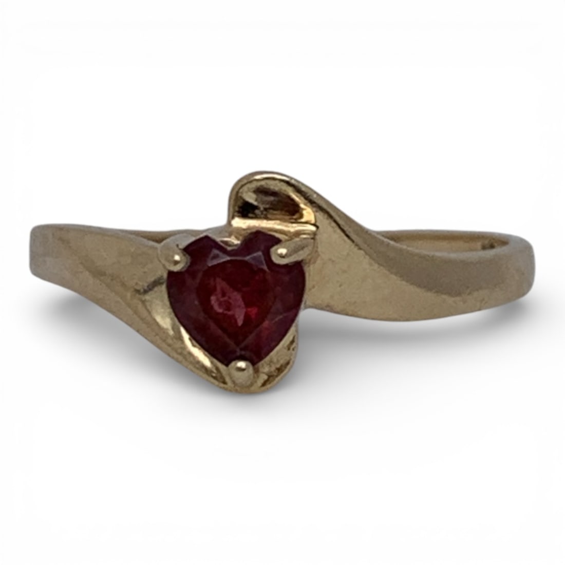 10k Yellow Gold & Red Tourmaline Ring: Marked 10k - Size 7.5 - 1.1 DwtGemstones Tested With Presidium Gem Tester Il - Berners Does Not Guarantee Authenticity Of Gemstones
