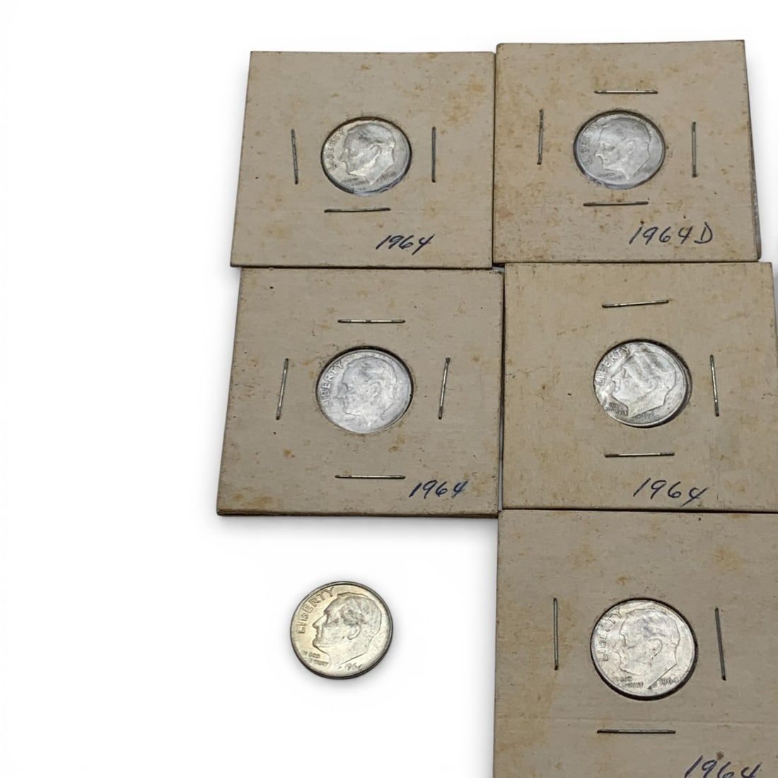Group Of 5 1964 Silver Roosevelt Dimes (1 of 14)