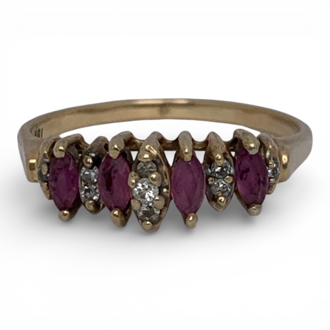 10k Yellow Gold Diamond & Ruby Ring (1 of 4)