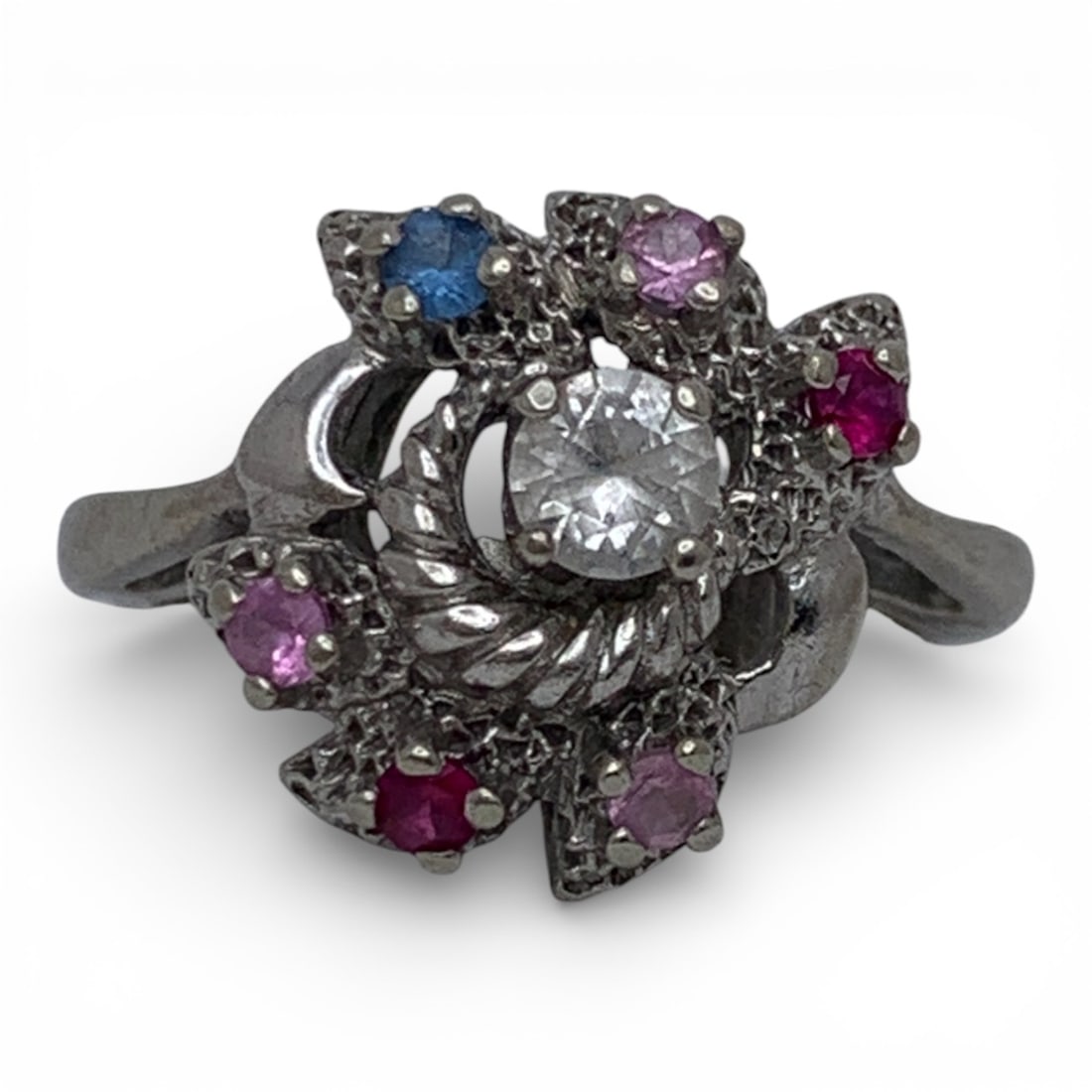 10k White Gold & Topaz Ring: Marked 10k - Size 4.5 - 2.3 DwtGemstones Tested With Presidium Gem Tester Il - Berners Does Not Guarantee Authenticity Of Gemstones