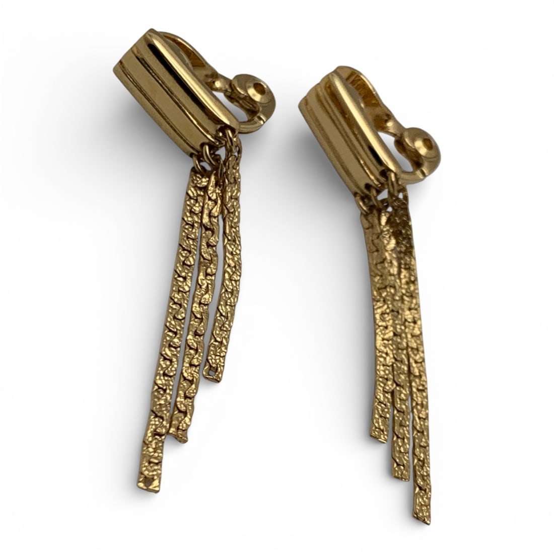 Pair Of Monet Gold Tone Earrings (1 of 6)