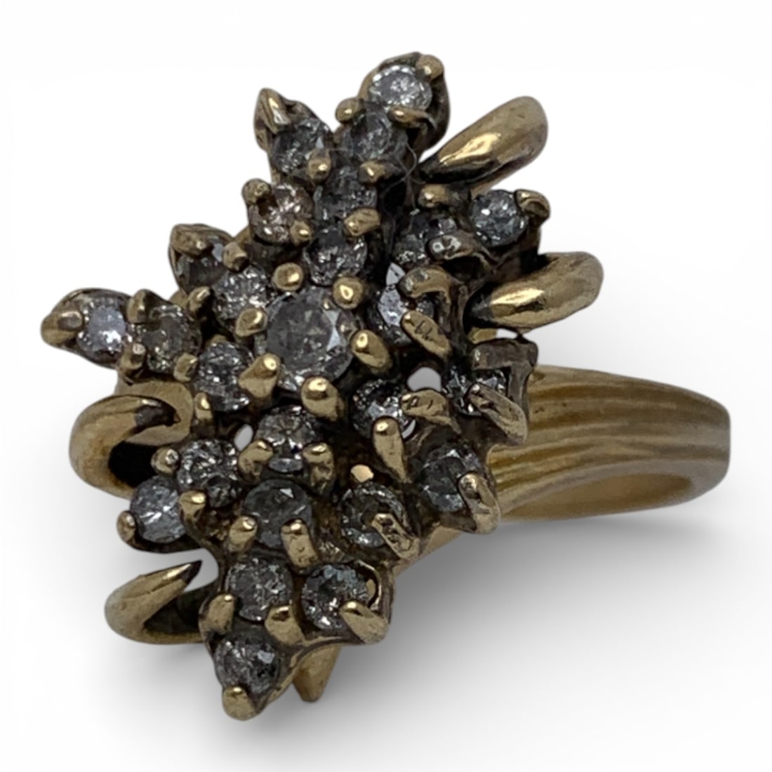 10k Yellow Gold & Champagne Diamond Ring: Tests 10k - Size 7 - 4.0 DwtGemstones Tested With Presidium Gem Tester Il - Berners Does Not Guarantee Authenticity Of Gemstones