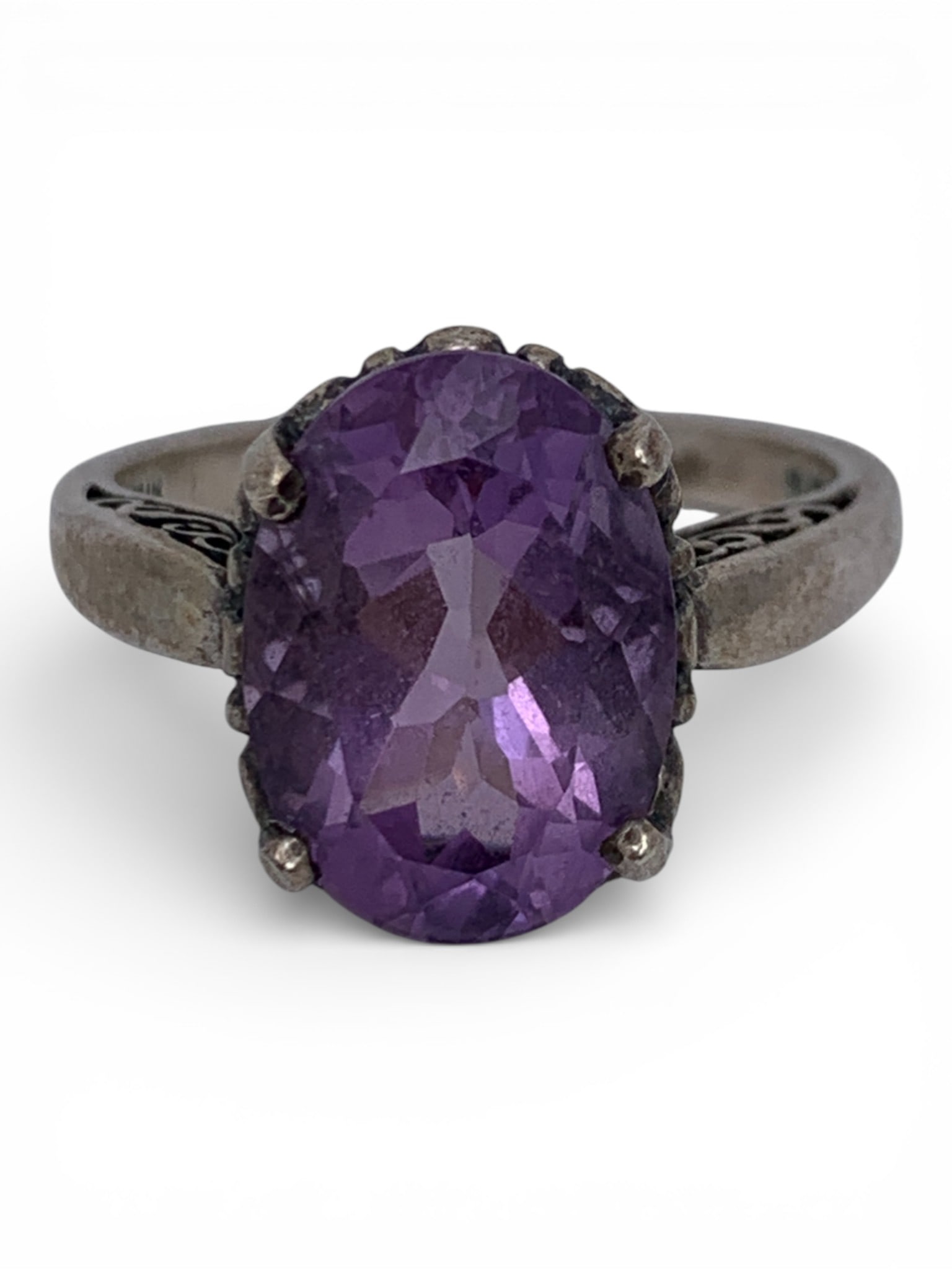 Sterling Silver & Purple Stone Ring (1 of 4)