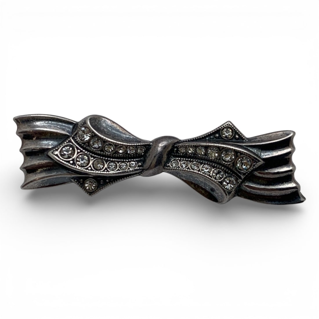 Sterling Silver & Rhinestone Pin: Marked 925 - 2" Long - 5.9 Grams