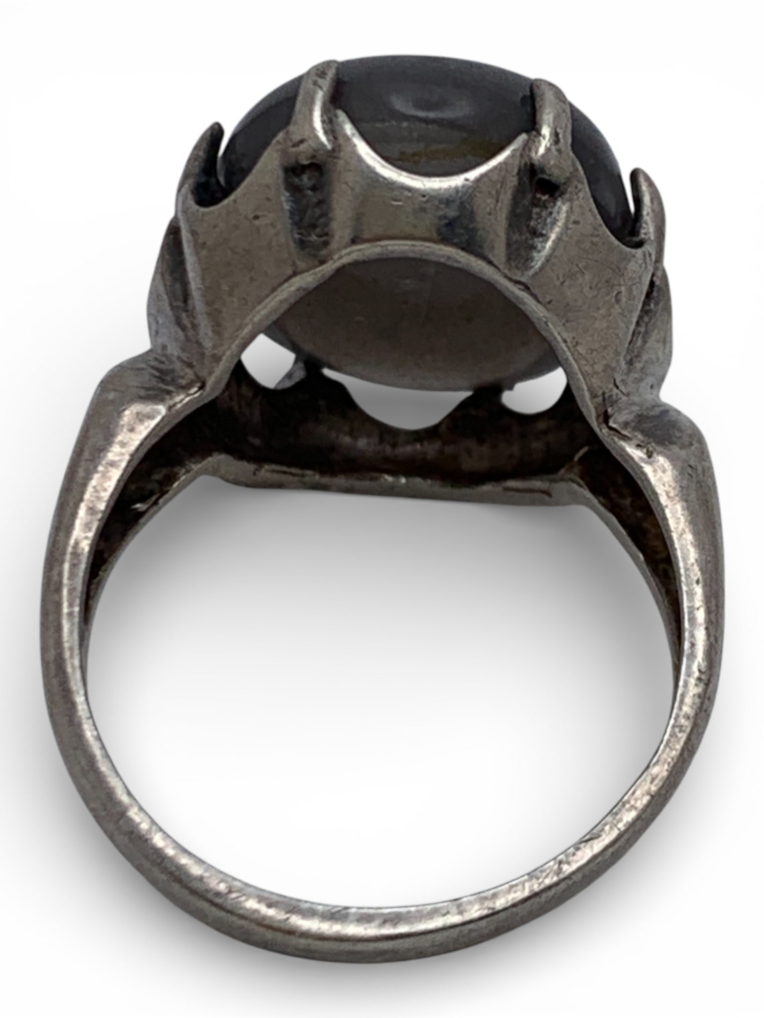 Sterling Silver & Grey Stone Ring - 2