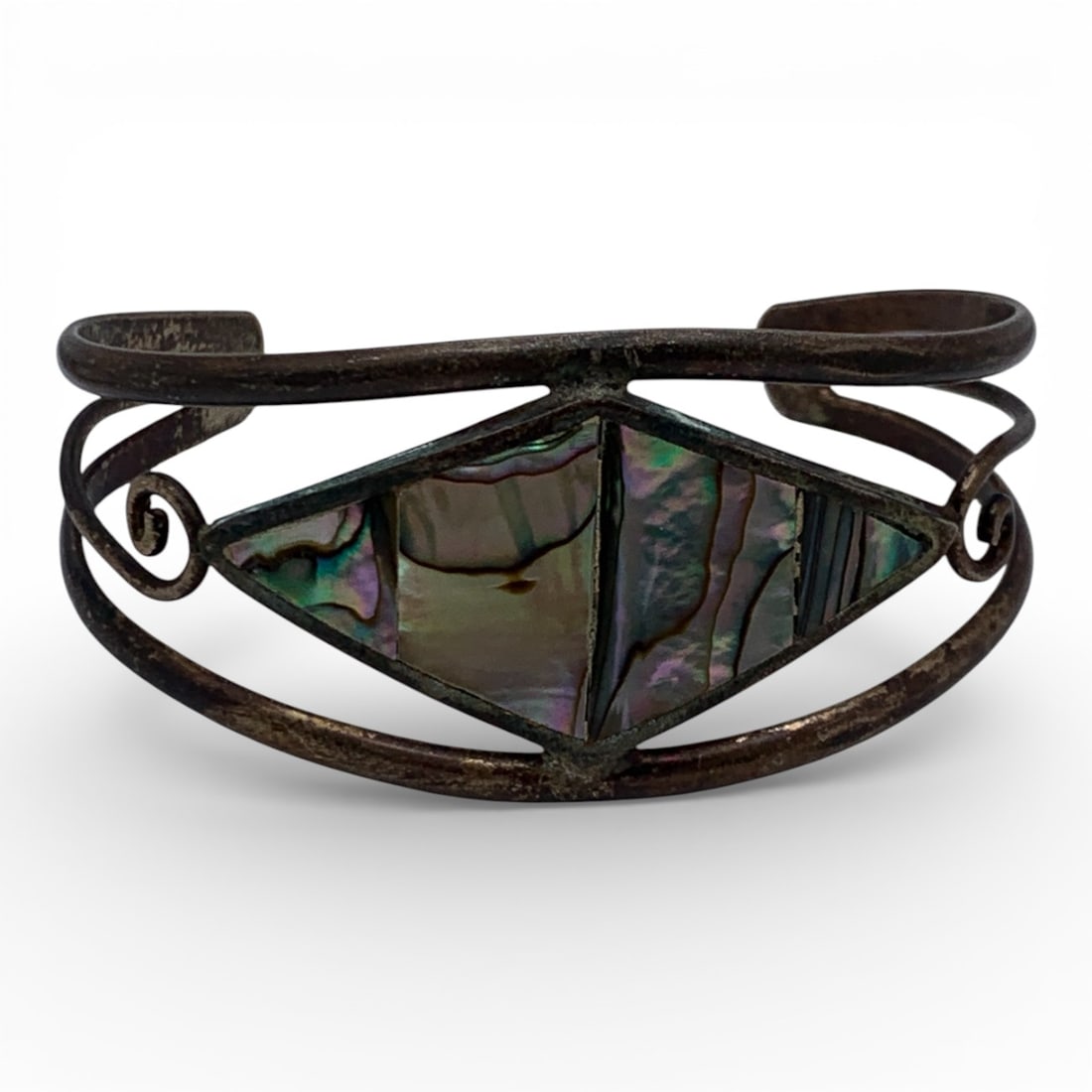 Alpaca Silver Cuff Bracelet With Abalone - 4