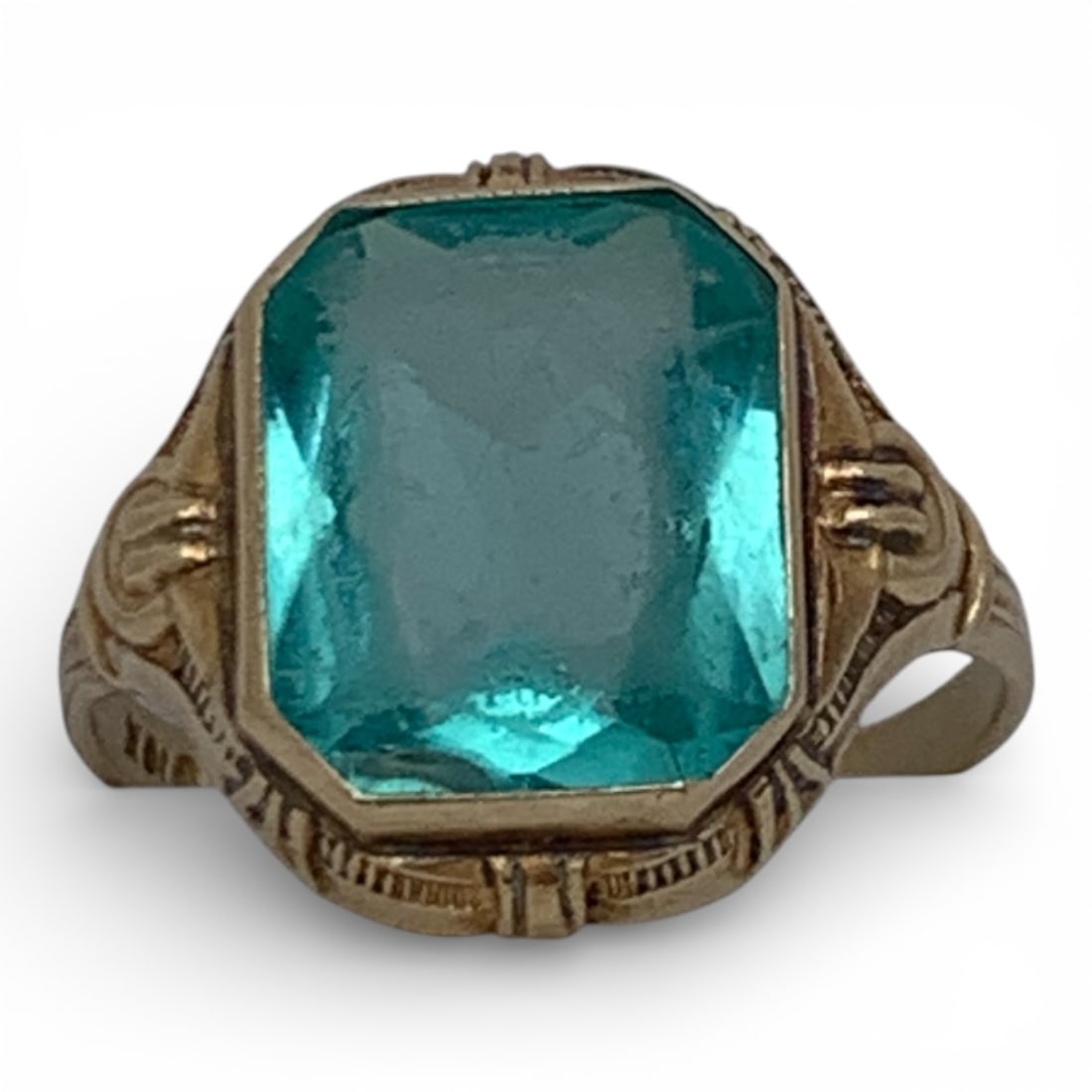 10k Yellow Gold & Blue Stone Ring: Marked 10k - Size 7 - 1.6 DwtGemstones Tested With Presidium Gem Tester Il - Berners Does Not Guarantee Authenticity Of Gemstones