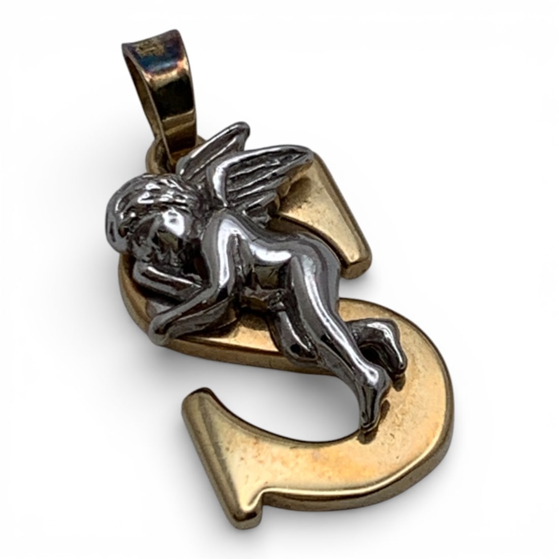 10k Yellow & White Gold Pendant: Marked 10k - 7/8" Long - 1.3 DwtGemstones Tested With Presidium Gem Tester Il - Berners Does Not Guarantee Authenticity Of Gemstones