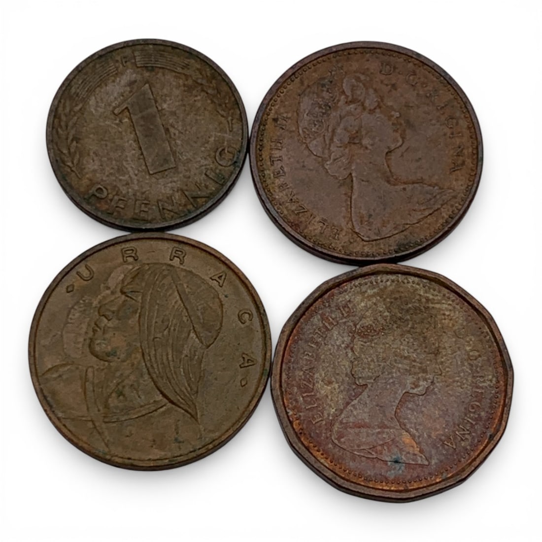 Group Of 4 Foreign Coins: See Photos