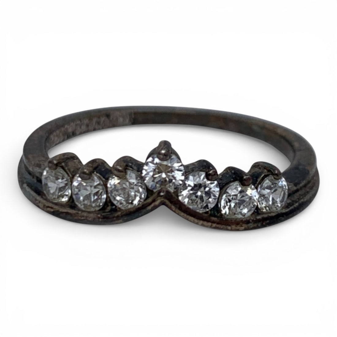 Sterling Silver Ring With Clear Stones (1 of 3)