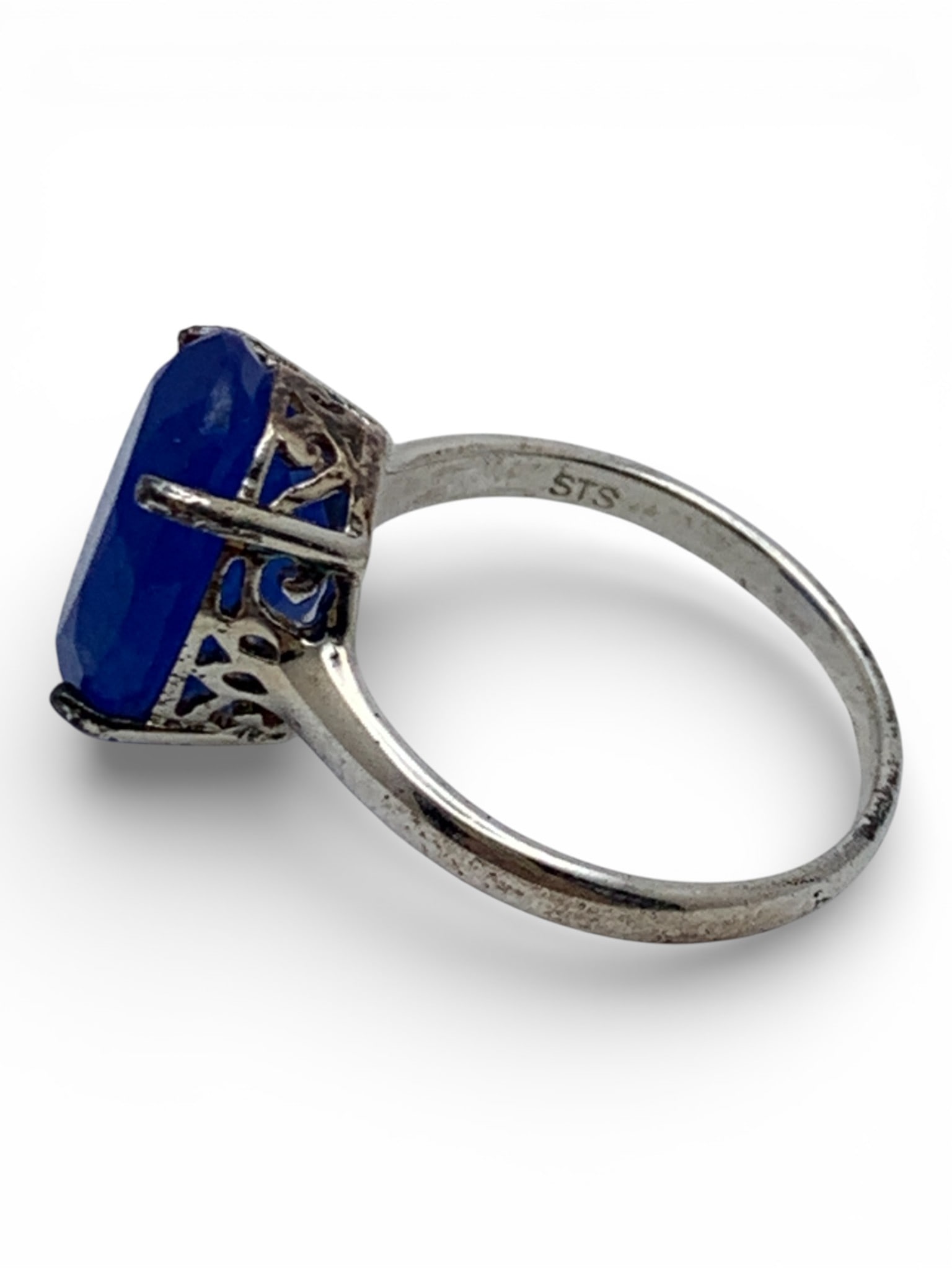 Sterling Silver Ring With Blue Stone - 3