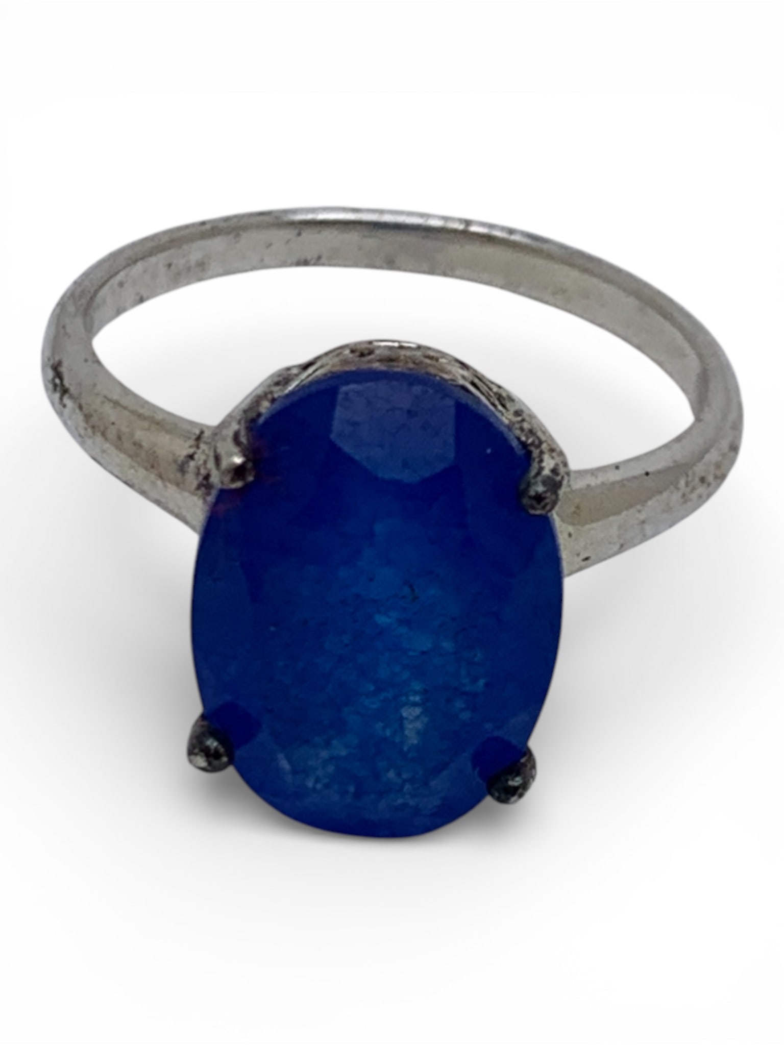 Sterling Silver Ring With Blue Stone - 4