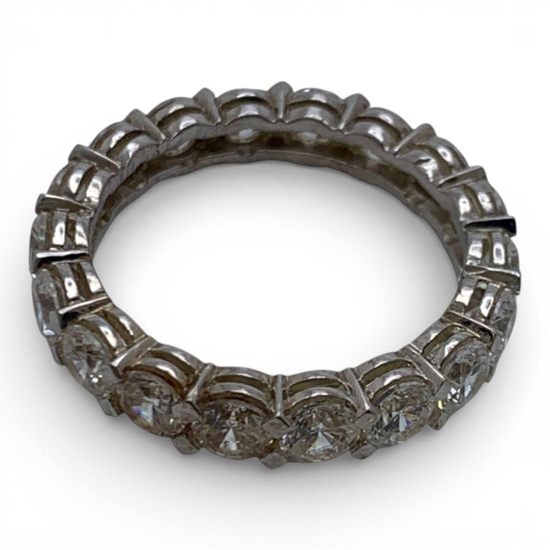 Silver Tone Ring With Clear Stones - 2