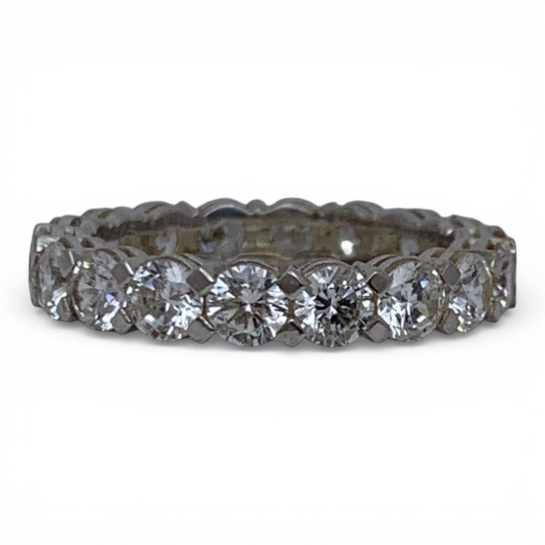 Silver Tone Ring With Clear Stones - 3