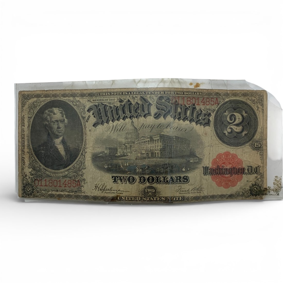 Series Of 1917 $2 Red Seal Note (1 of 3)