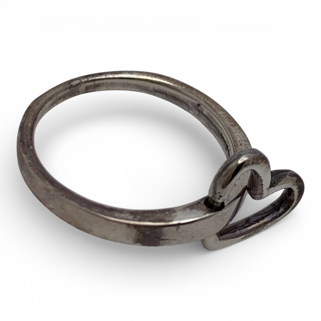 Sterling Silver Heart Charm Ring - 4